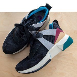 Authentic Via Spiga Vanner Sneakers Lace Up Size US 6.5M EUR 36.5 Black/Cream